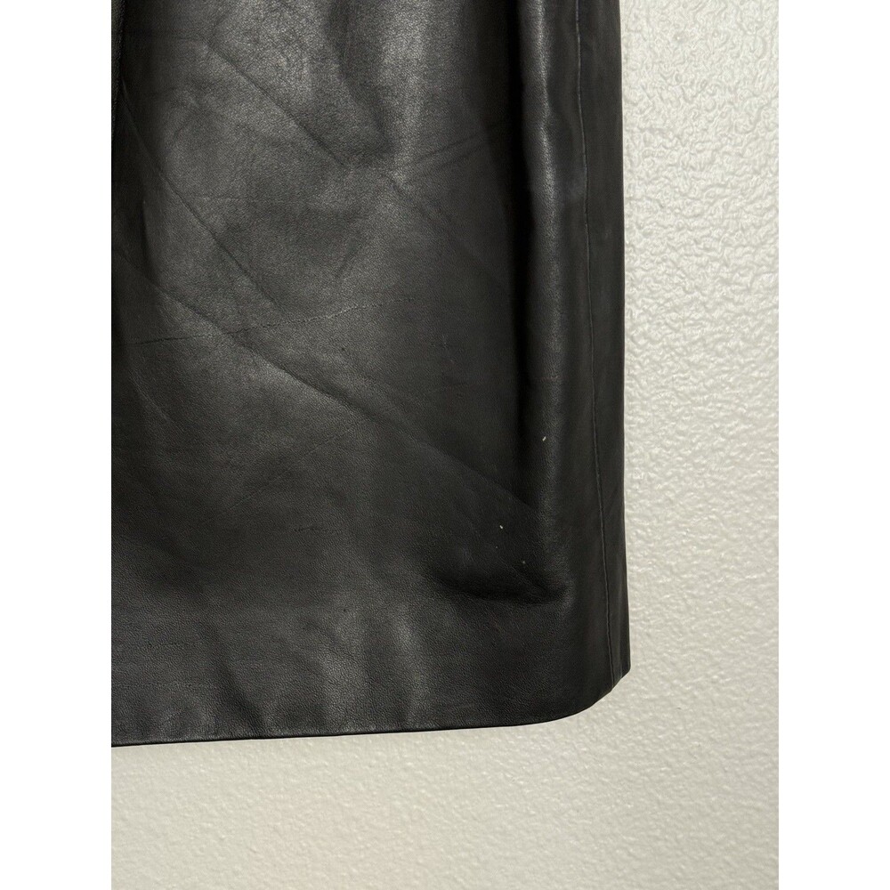 Byrnes & Baker Vintage Black Leather Skirt Women's Size 10 Zip Closure Rock Chic - Picture 5 of 11